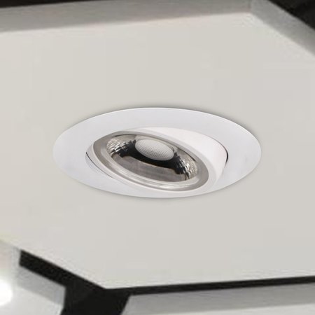 Designers Fountain 4 inch White 4000K Canless Remodel Directional Gimbal Integrated LED Recessed Light Kit EV490112WH40